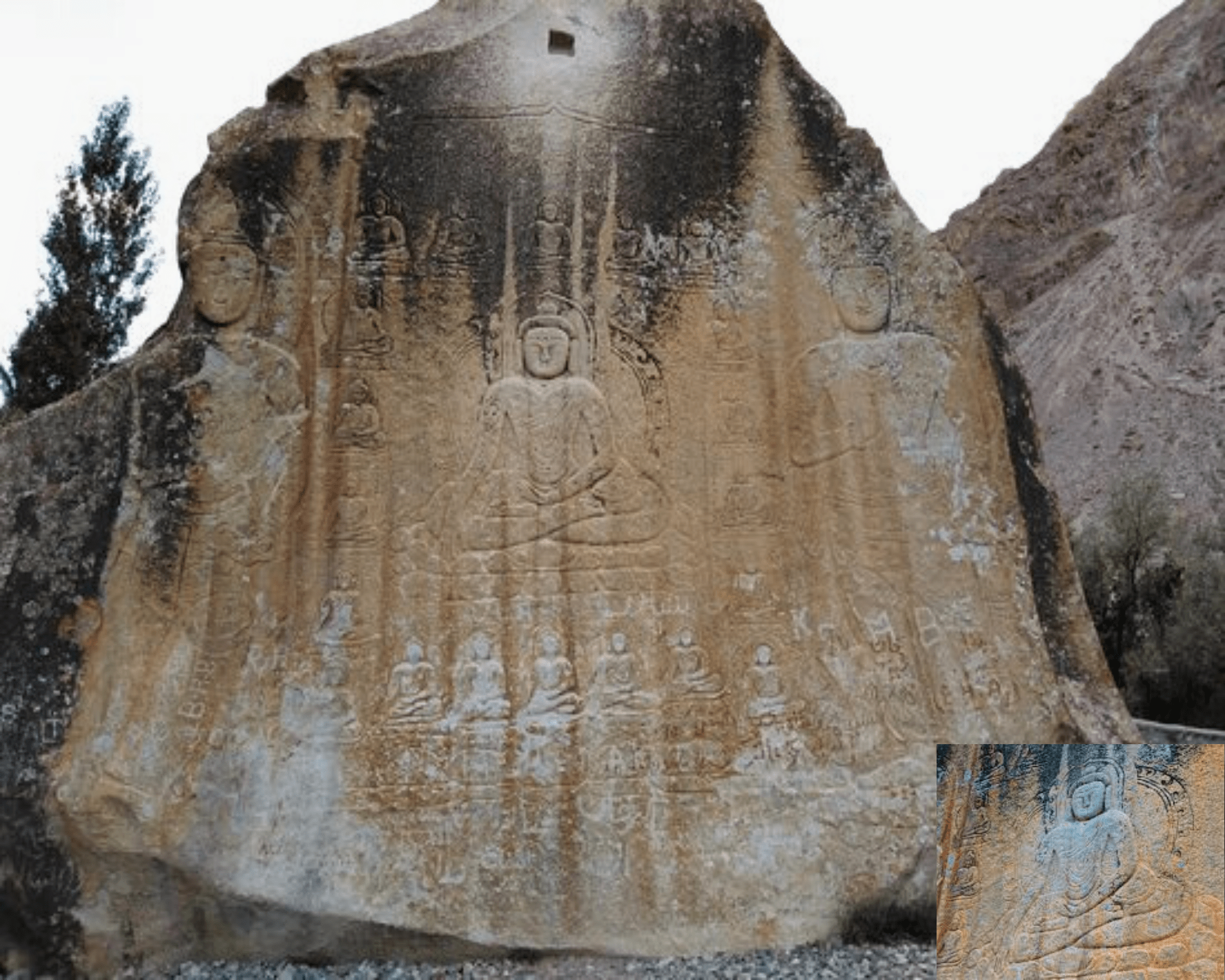 Manthal Buddha Rock Skardu Pakistan Gilgit